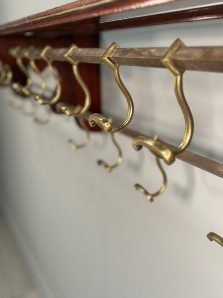 Large 19th Century Wall Mounted Coat Rack