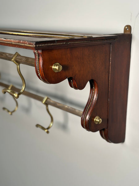 Large 19th Century Wall Mounted Coat Rack