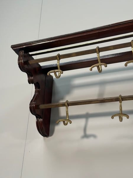 Large 19th Century Wall Mounted Coat Rack