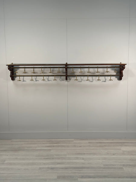 Large 19th Century Wall Mounted Coat Rack