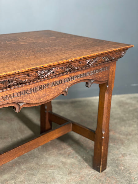 Victorian Carved Oak Church Altar Table