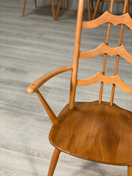 A Rare Set Of 8 Ercol 496 ‘Batwing’ Blonde Dining Chair’s