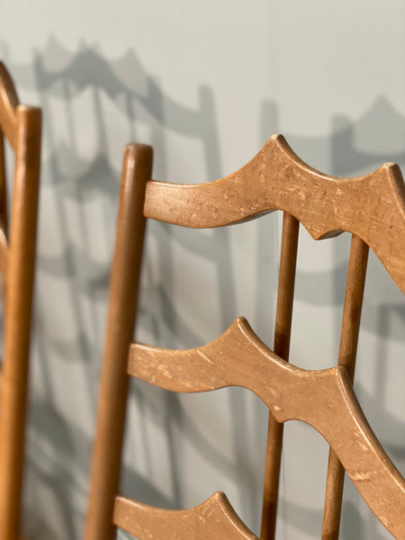 A Rare Set Of 8 Ercol 496 ‘Batwing’ Blonde Dining Chair’s