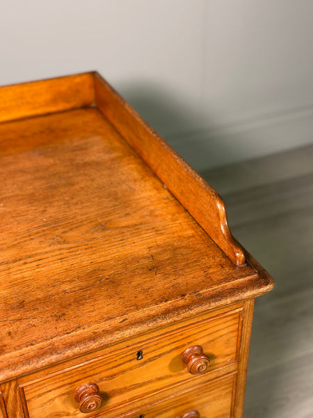 19th Century Solid Ash Kneehole Desk