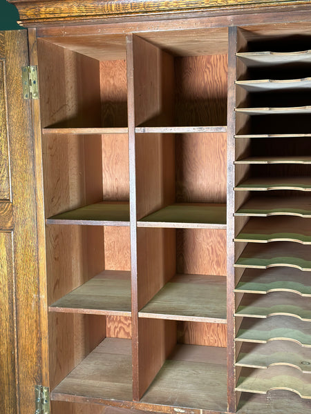 Antique Oak Pigeon Hole Cupboard