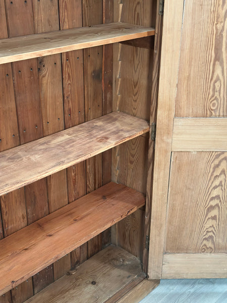Large Antique Pitch Pine School Cupboard