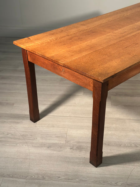 Antique Golden Oak Dining Table c1910