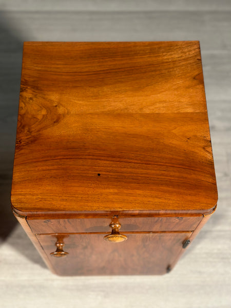 Burr Walnut Art Deco Bedside Cabinets