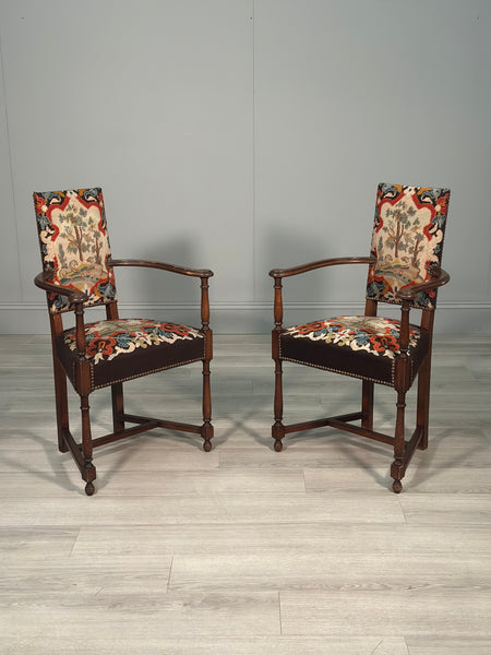 Pair of Antique Armchairs With A Gaspard De Wit Tapestry