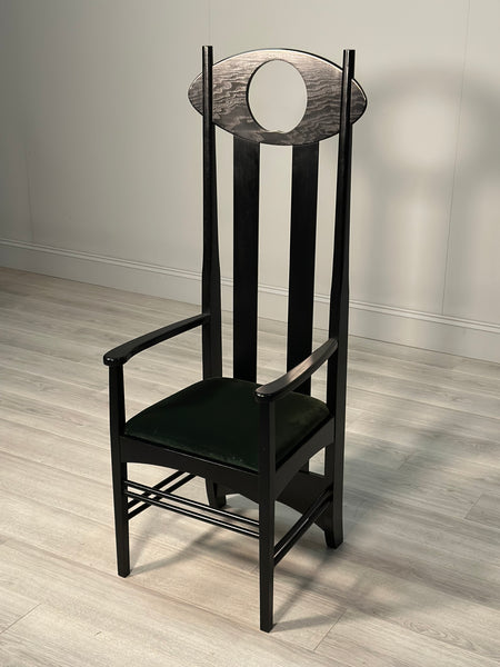 Set of 6 Argyle Dining Chairs Designed By Charles Rennie Mackintosh, Italy 1980’s