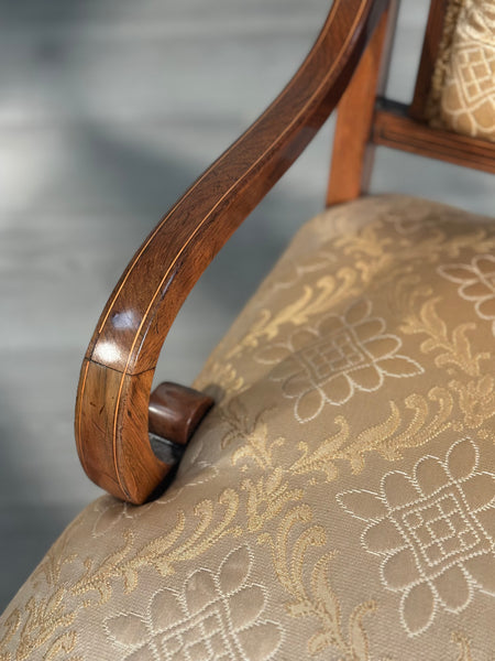 A Pair of His & Hers Inlaid Rosewood Armchairs c.1880