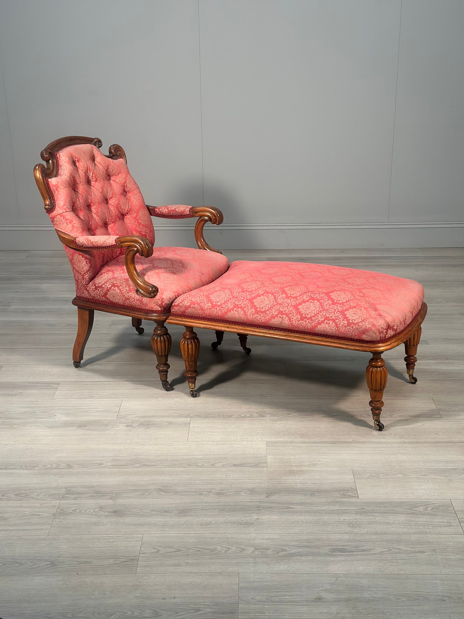 Antique Armchair & Matching Footstool