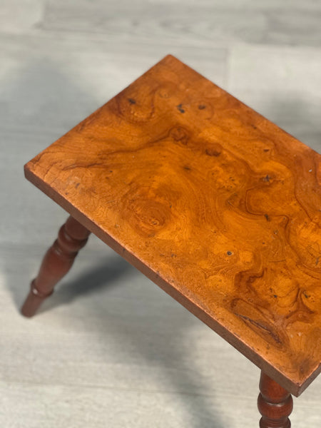 Small Burr Yew Wood Stool c.1880