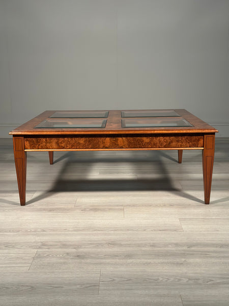 Large Burr Walnut & Glass Coffee Table By Iain James