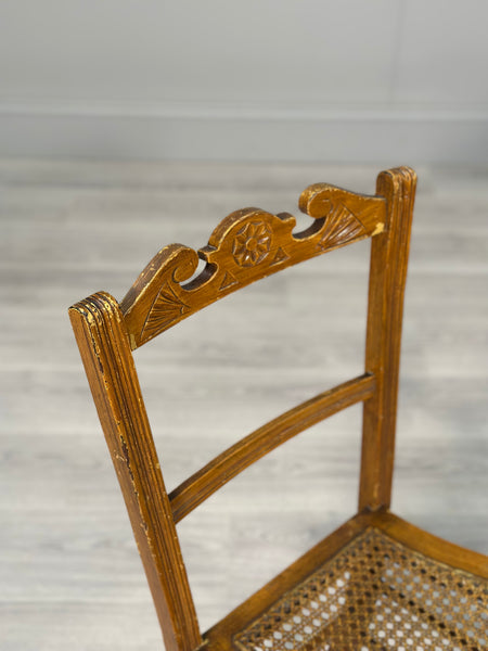 Pair Of Victorian Side Chairs In Original Scumble Paint