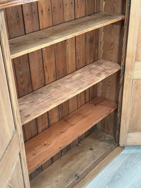 Large Antique Pitch Pine School Cupboard