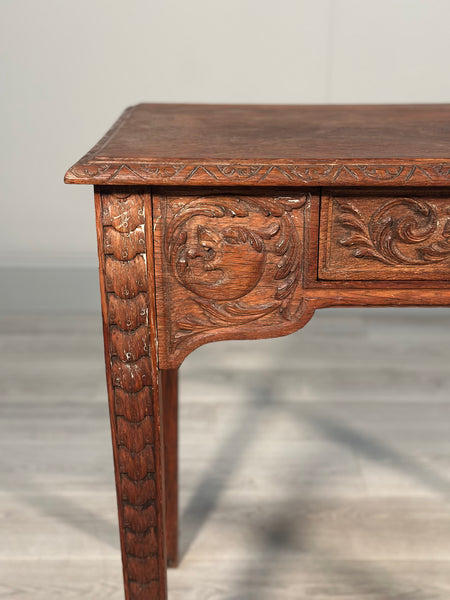 Carved Oak Greenman Table c1880