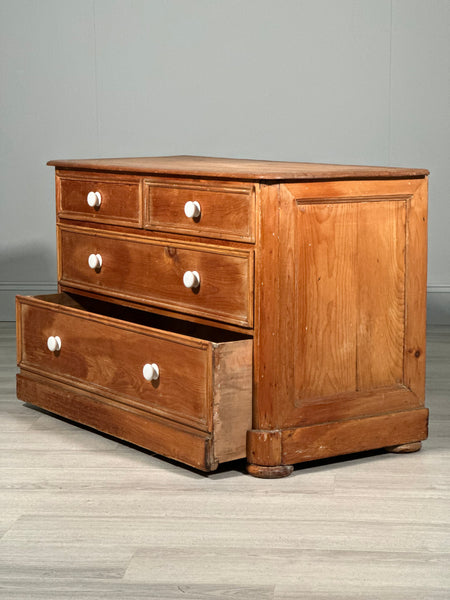 19th Century Wide Pine Chest Of Drawers
