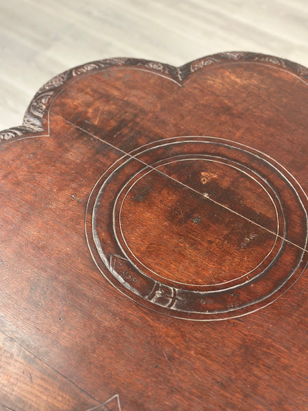 Carved Oak Antique Occasional Table By Walter Carter Harrod’s