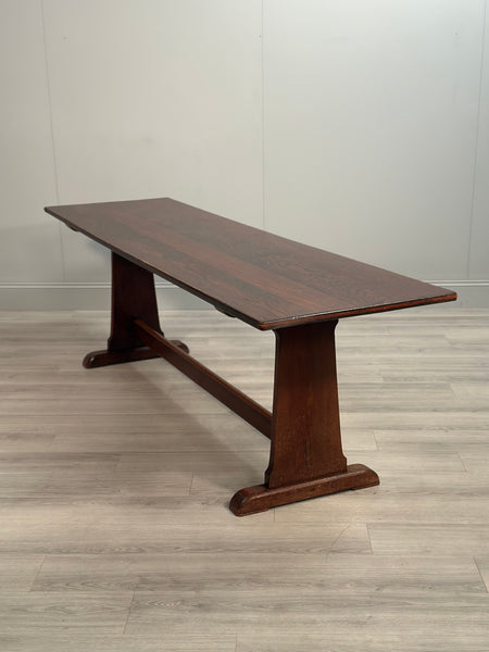 Large Military Arts & Crafts Oak Refectory Table