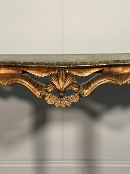 Rococo Style Carved Gilt Console Table