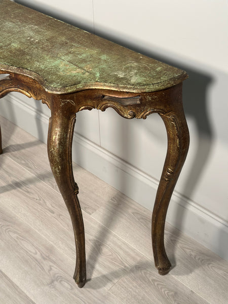 Rococo Style Carved Gilt Console Table