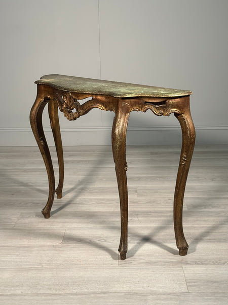 Rococo Style Carved Gilt Console Table