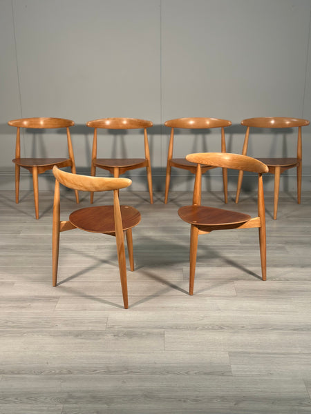 Set of 6 Hans Wegner Fh4103 “Heart” Dining Chairs c.1950’s