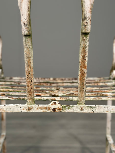 A Pair Of Antique Wrought Iron Garden Chairs
