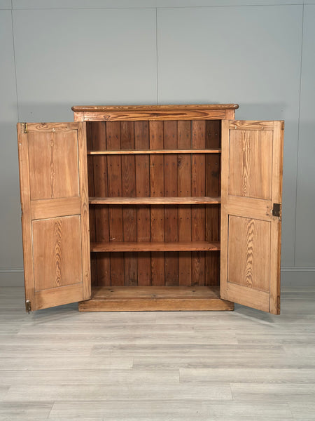 Large Antique Pitch Pine School Cupboard