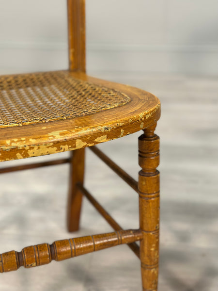 Pair Of Victorian Side Chairs In Original Scumble Paint