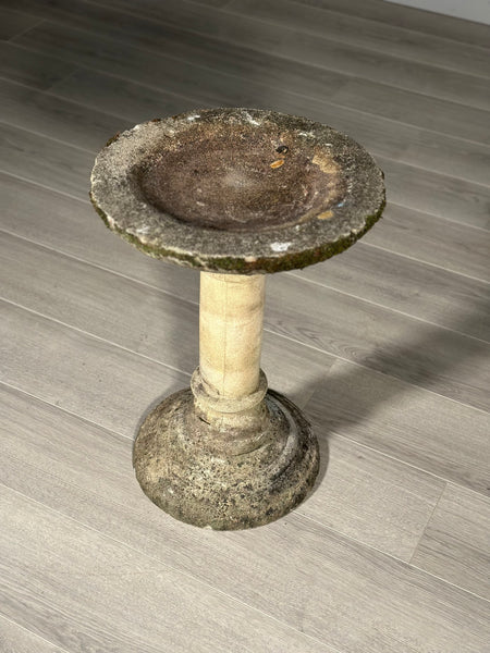 Vintage Composite Stone Birdbath