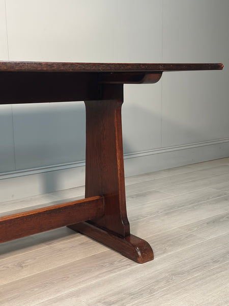 Large Military Arts & Crafts Oak Refectory Table