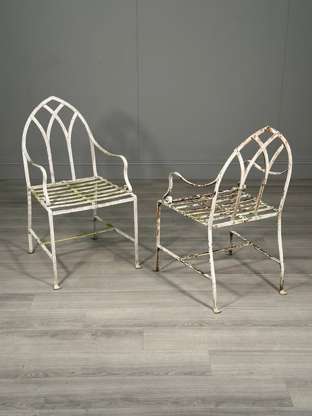 A Pair Of Antique Wrought Iron Garden Chairs
