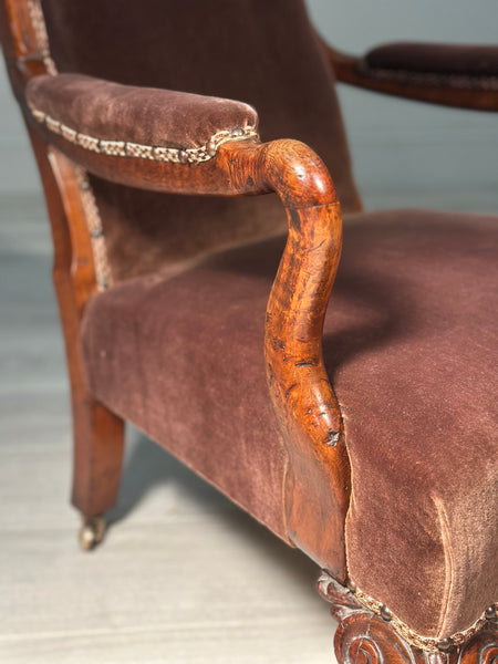 Pollard Oak 19th Century Armchair