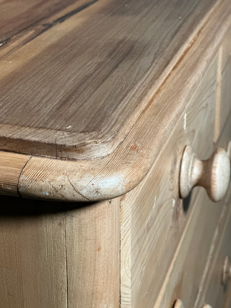 Large Victorian Pine Chest Of Drawers