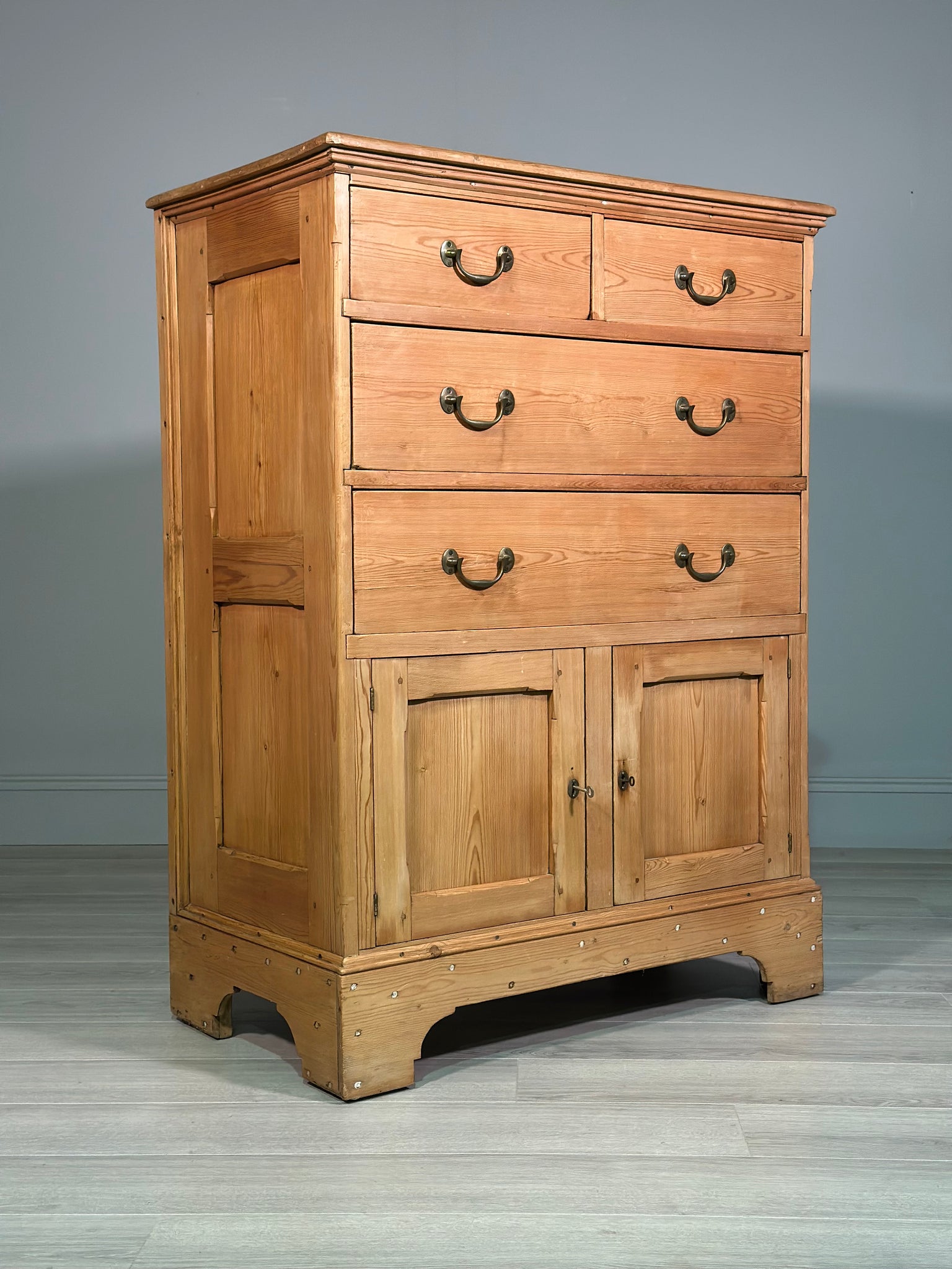 Early 19th Century Pine Linen Press