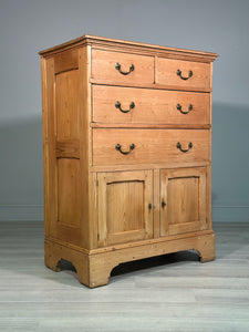 Early 19th Century Pine Linen Press
