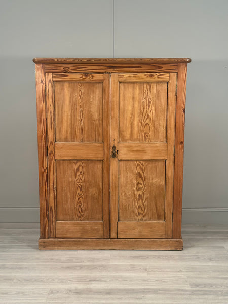 Large Antique Pitch Pine School Cupboard