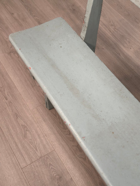 Antique Pine Bench In Blue Paint