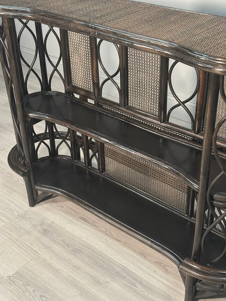 Vintage Bamboo Bar & 3 Stools
