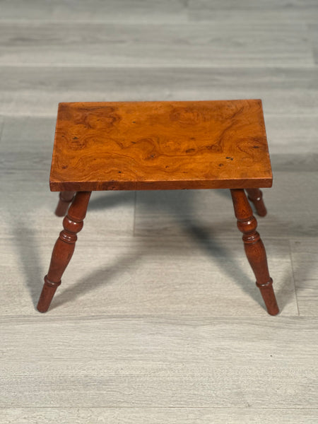Small Burr Yew Wood Stool c.1880