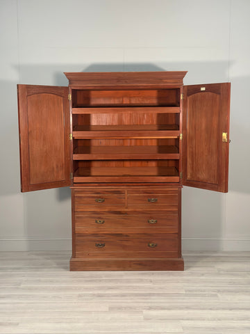 Antique Walnut Linen press By Maple & Co