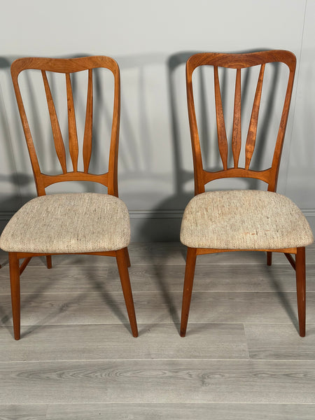 Set Of 6 Danish Teak Ingrid Dining Chairs By Niels Koefoed