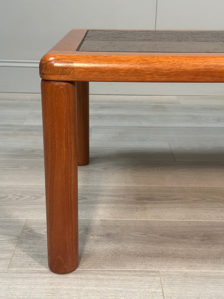Danish Teak & Slate Coffee Table By Haslev