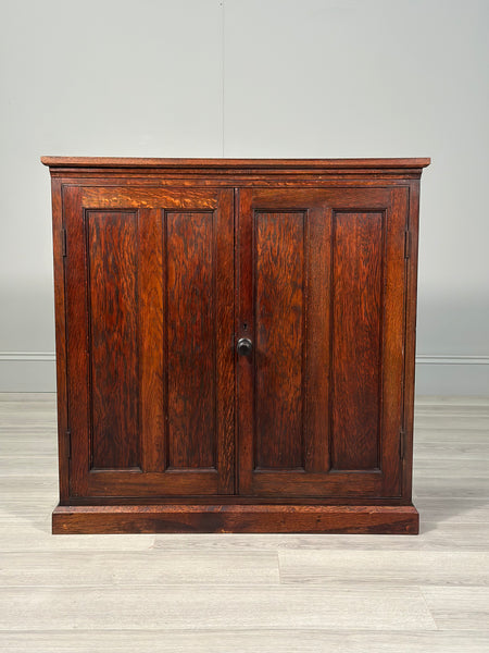Small Antique Oak School Cupboard