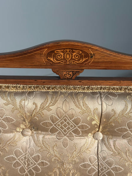A Pair of His & Hers Inlaid Rosewood Armchairs c.1880