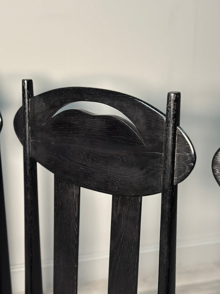 Set of 6 Argyle Dining Chairs Designed By Charles Rennie Mackintosh, Italy 1980’s