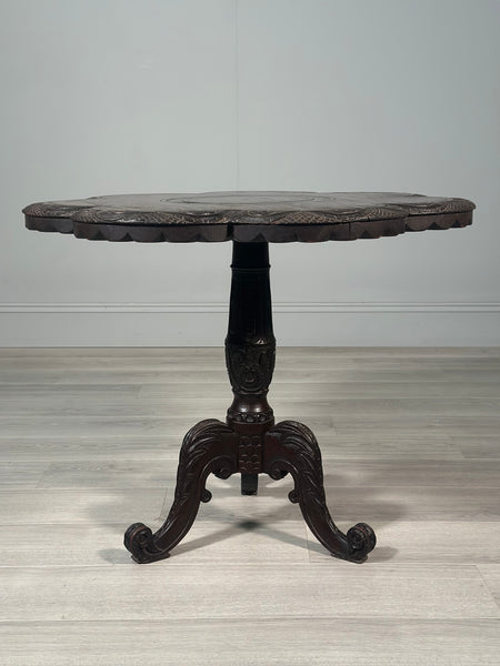 Carved Oak Antique Occasional Table By Walter Carter Harrod’s