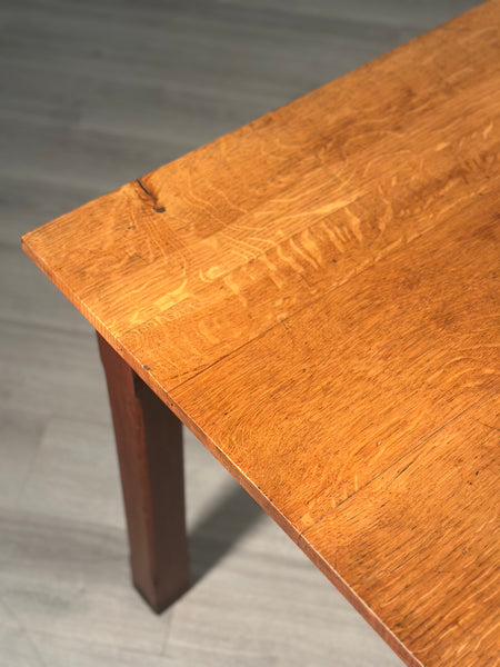 Antique Golden Oak Dining Table c1910